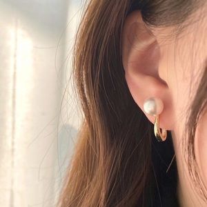 Pearl 14k gold tone earnings
